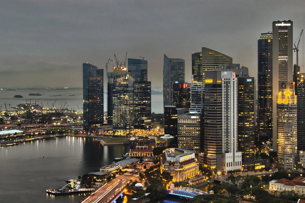 Singapore skyline at Marina Bay; SpikeSecure serves Singapore remotely from India