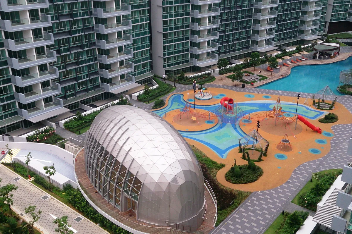 Condominium buildings with a pool in Singapore